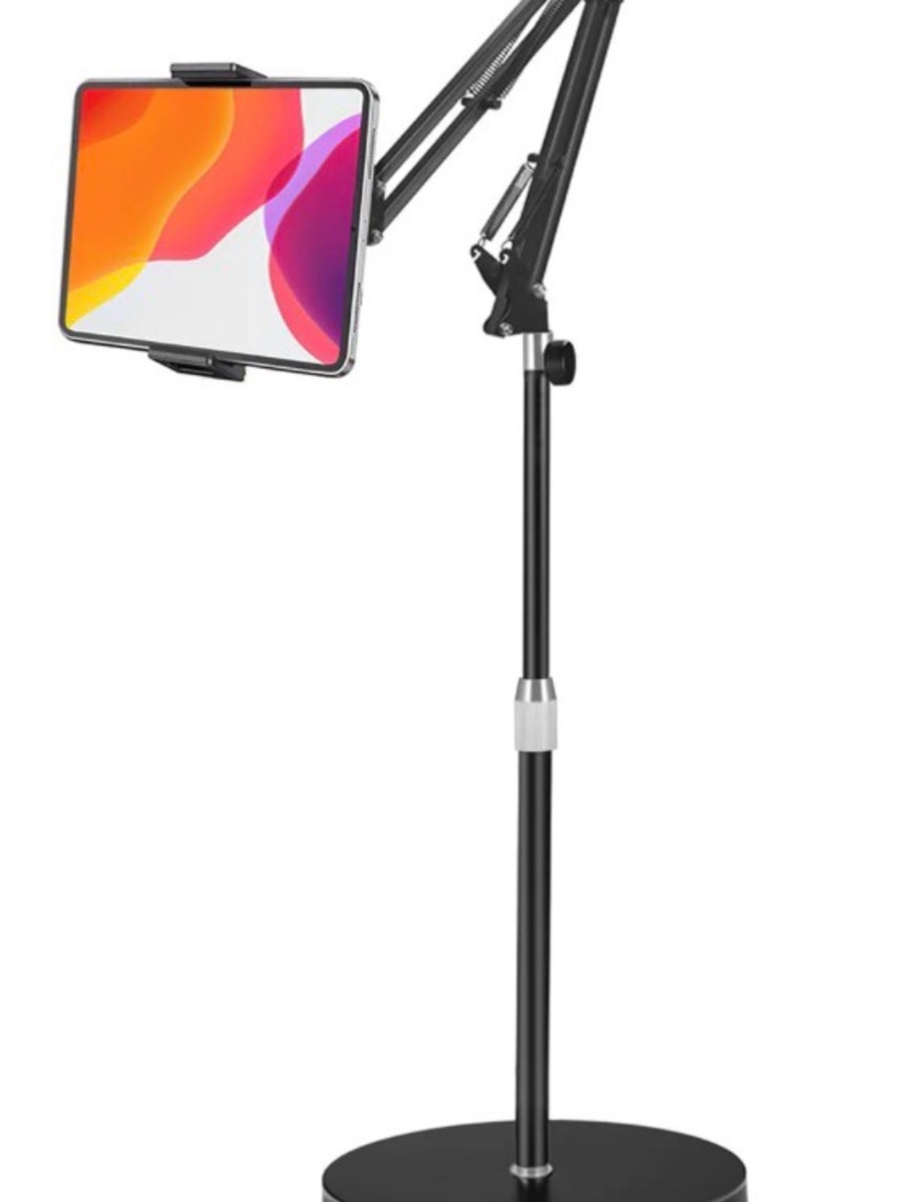 Tablet Floor Stand, Overhead Bed Phone Stand with 8.8 lb Super Stable Base